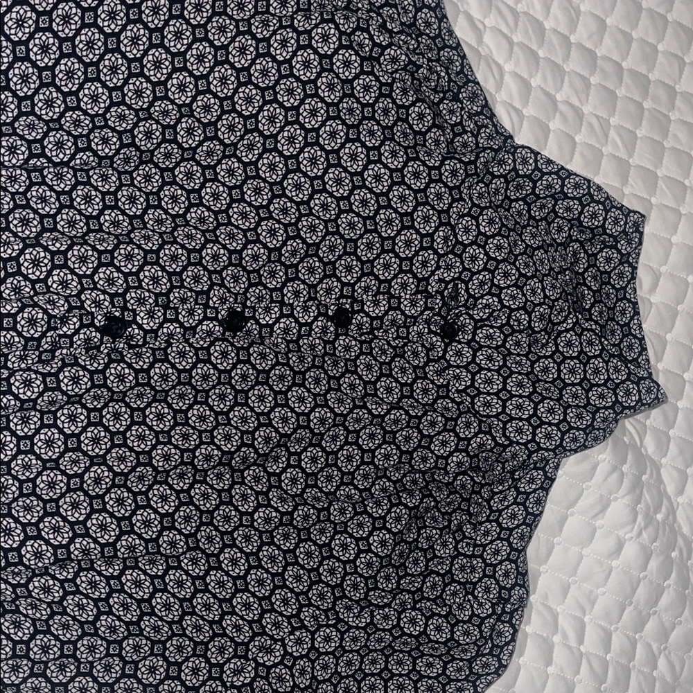 Morgan Taylor Navy and White Patterned Dress
